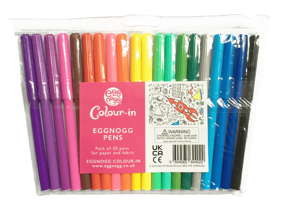 Eggnog England Faserbundstifte Packung mit 25 Farben, auf Papier und Stoff zu verwenden - Bitangel RENOVATE & FURNISH HOMES GmbH