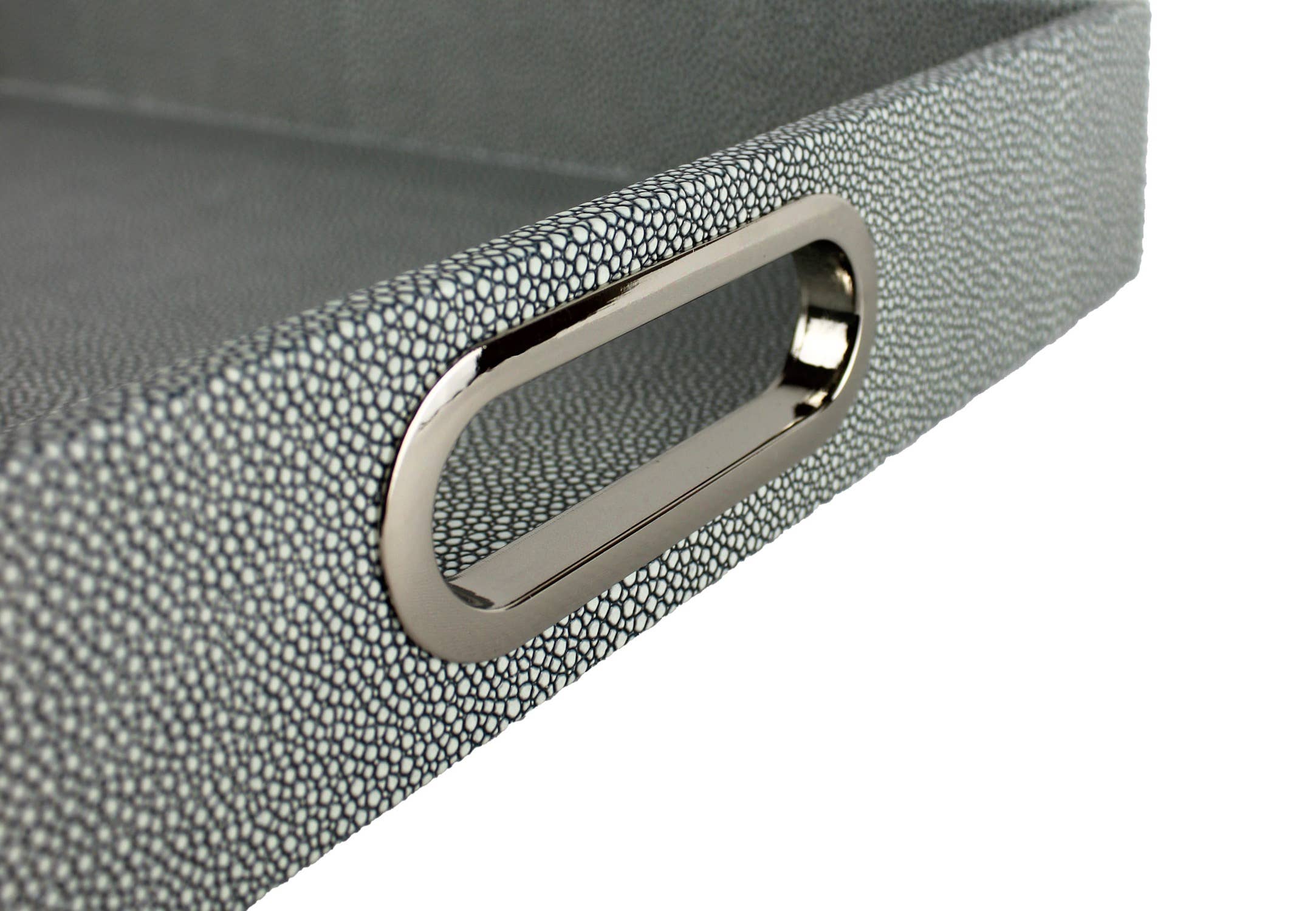 Signature Home Collection Tablett aus Kunstleder helles hellbau/grau - BITANGELHOMES