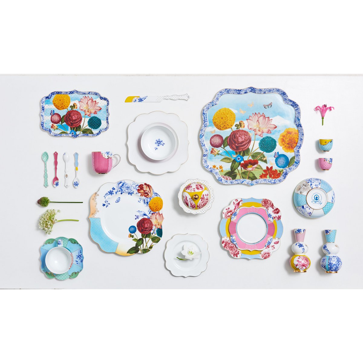 Set/2 Tassen Large Royal Flowers - BITANGELHOMES