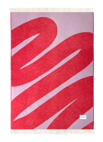 Maison Deux Swirl-Decke soft lila/rot ca. 130x200cm