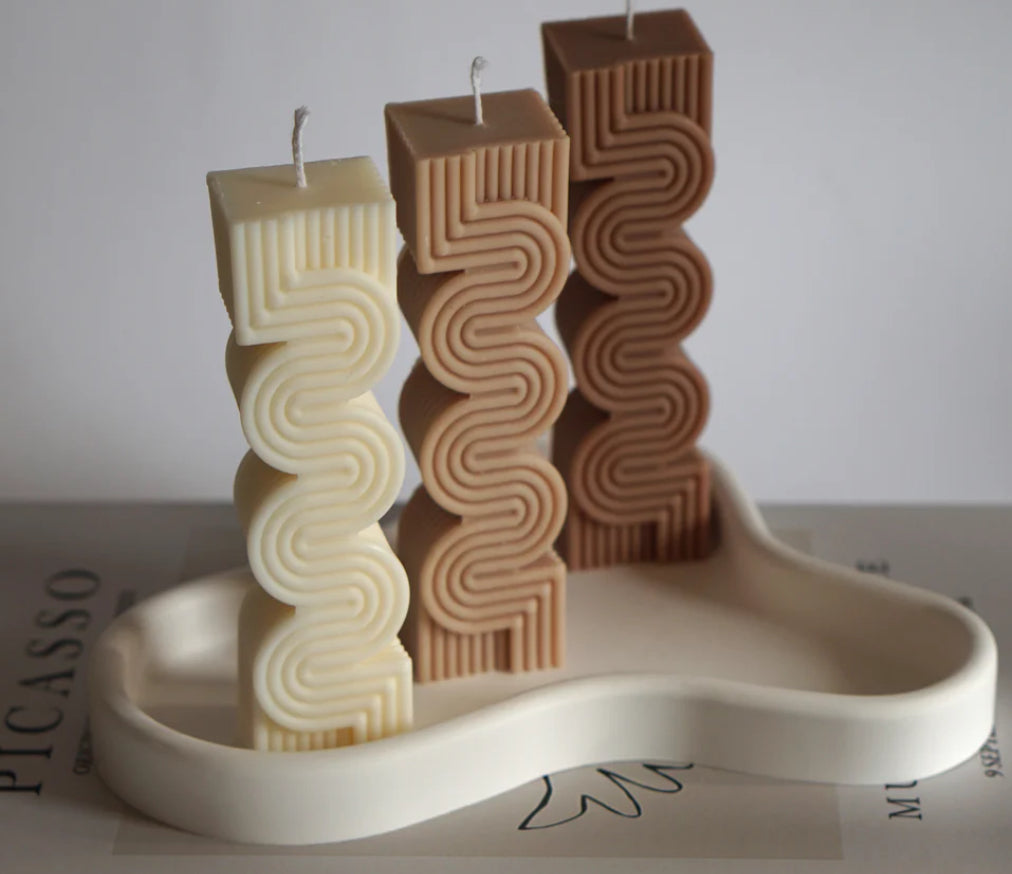 Exklusive Design-Kerze weiss - BITANGELHOMES