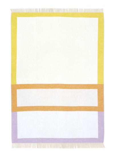 Maison Deux Color-Block-Decke gelb/orange/lila ca. 130x200cm