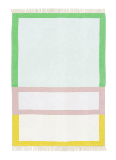 Maison Deux Color-Block-Decke hellgrün/lila/gelb ca. 130x200cm