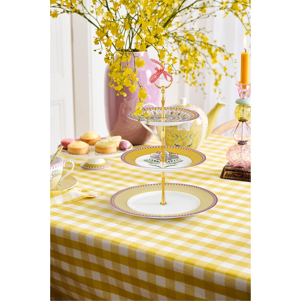3-lagiger Tortenständer Lily&Lotus Yellow - BITANGELHOMES
