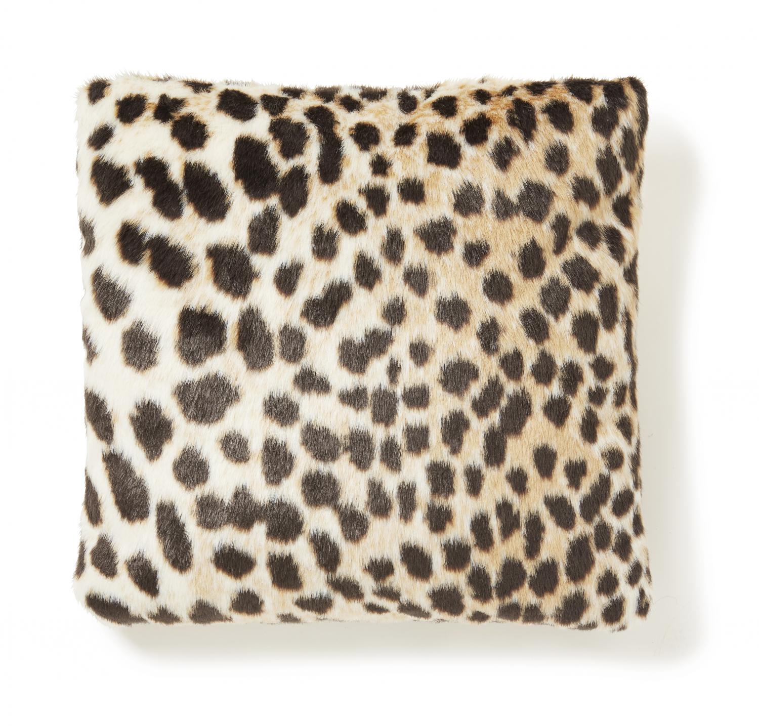 Skinnwille Super weiches dickes Webpelz Kissen, Leoparden-Muster ca. 45x45cm - BITANGELHOMES