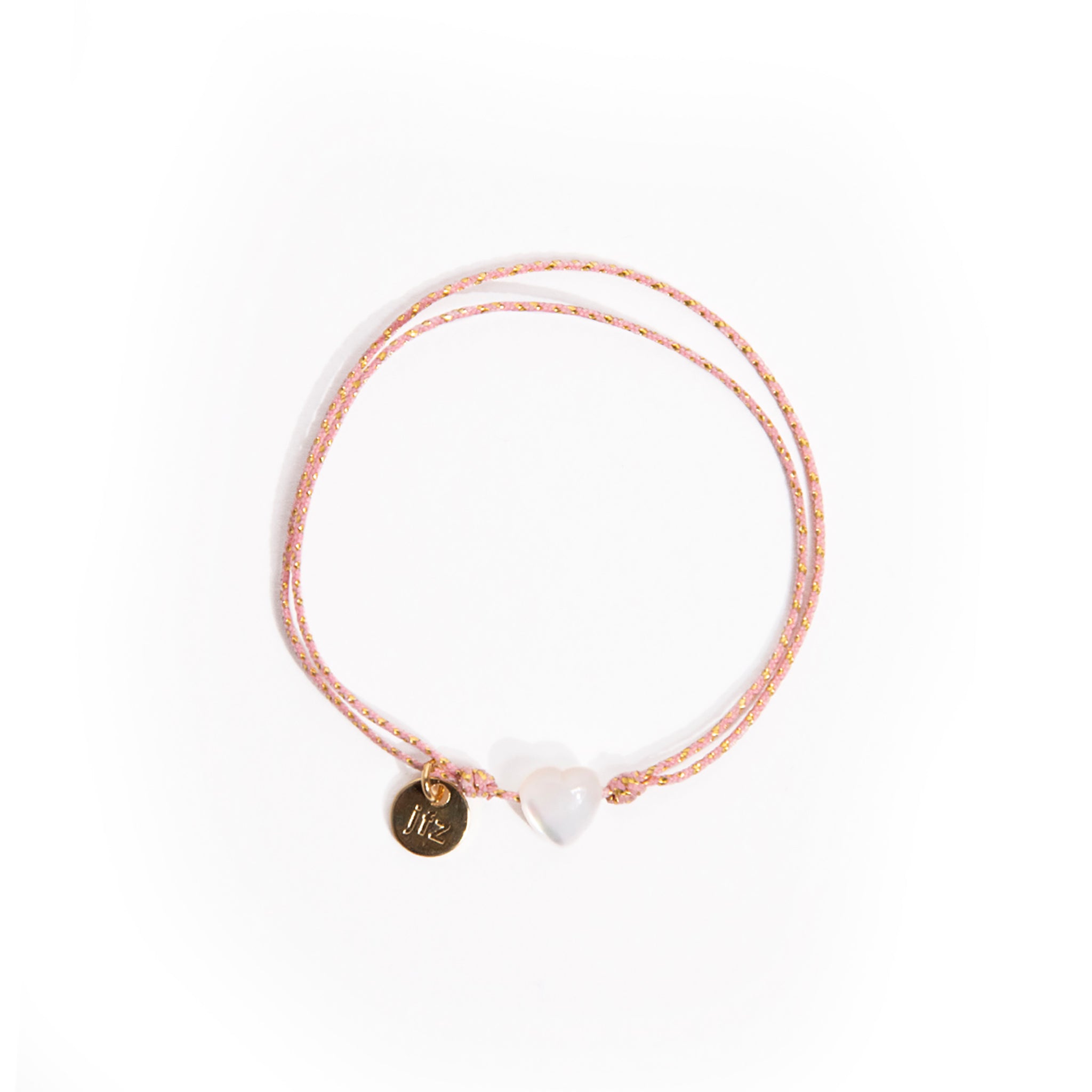 Le Petit Lien de Paris Armband rosa mit Perlmutt-Herz weiss - BITANGELHOMES