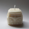 Exklusive Design-Kerze Bus weiss