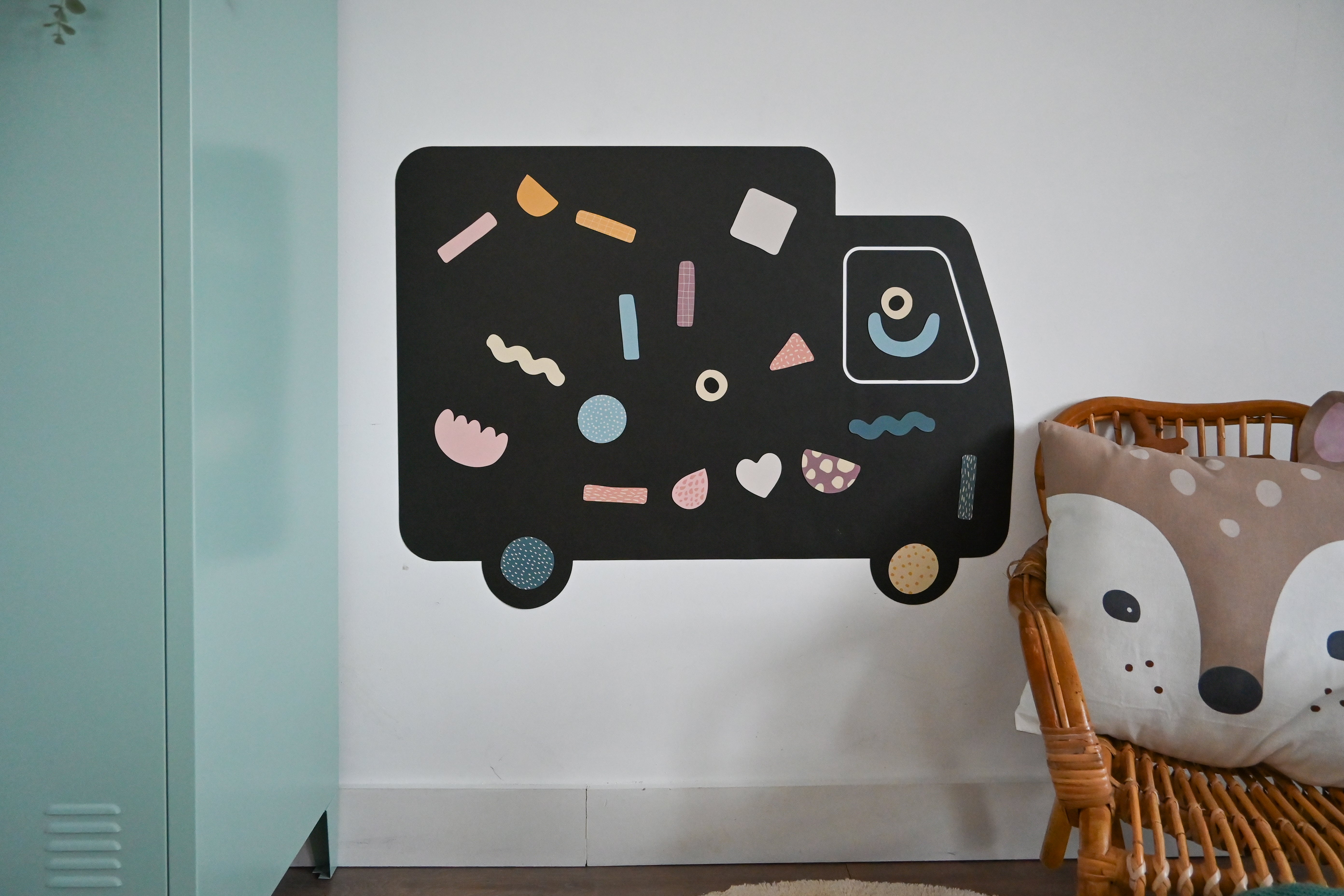 Ferflex Soft-Magnettafel Lastwagen mit 21 Magneten zum Auf-& Abziehen an der Wand - BITANGELHOMES