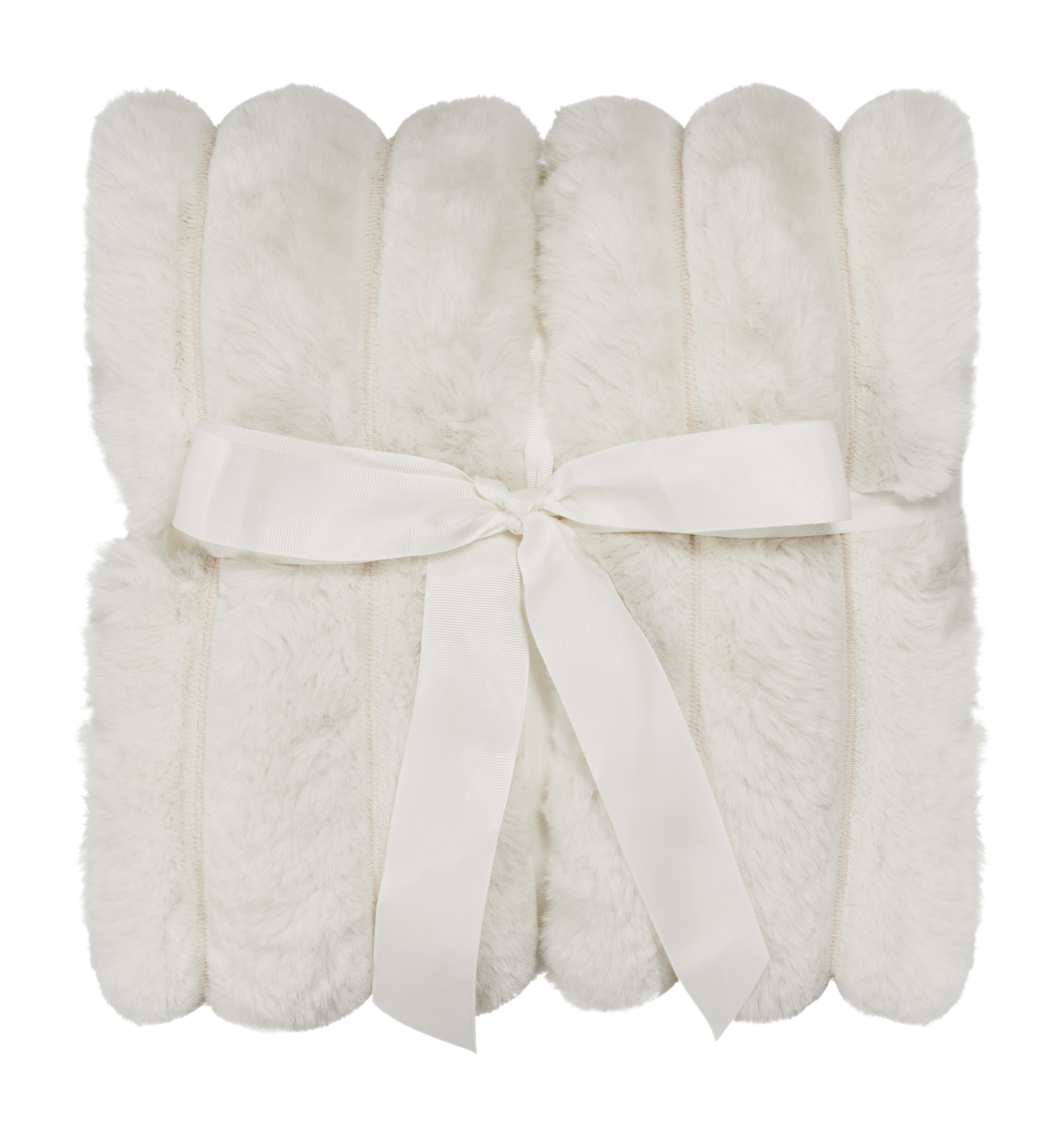 Skinnwille Seidenweiche Webpelz-Decke, Wave elfenbein ca. 120x180cm - BITANGELHOMES