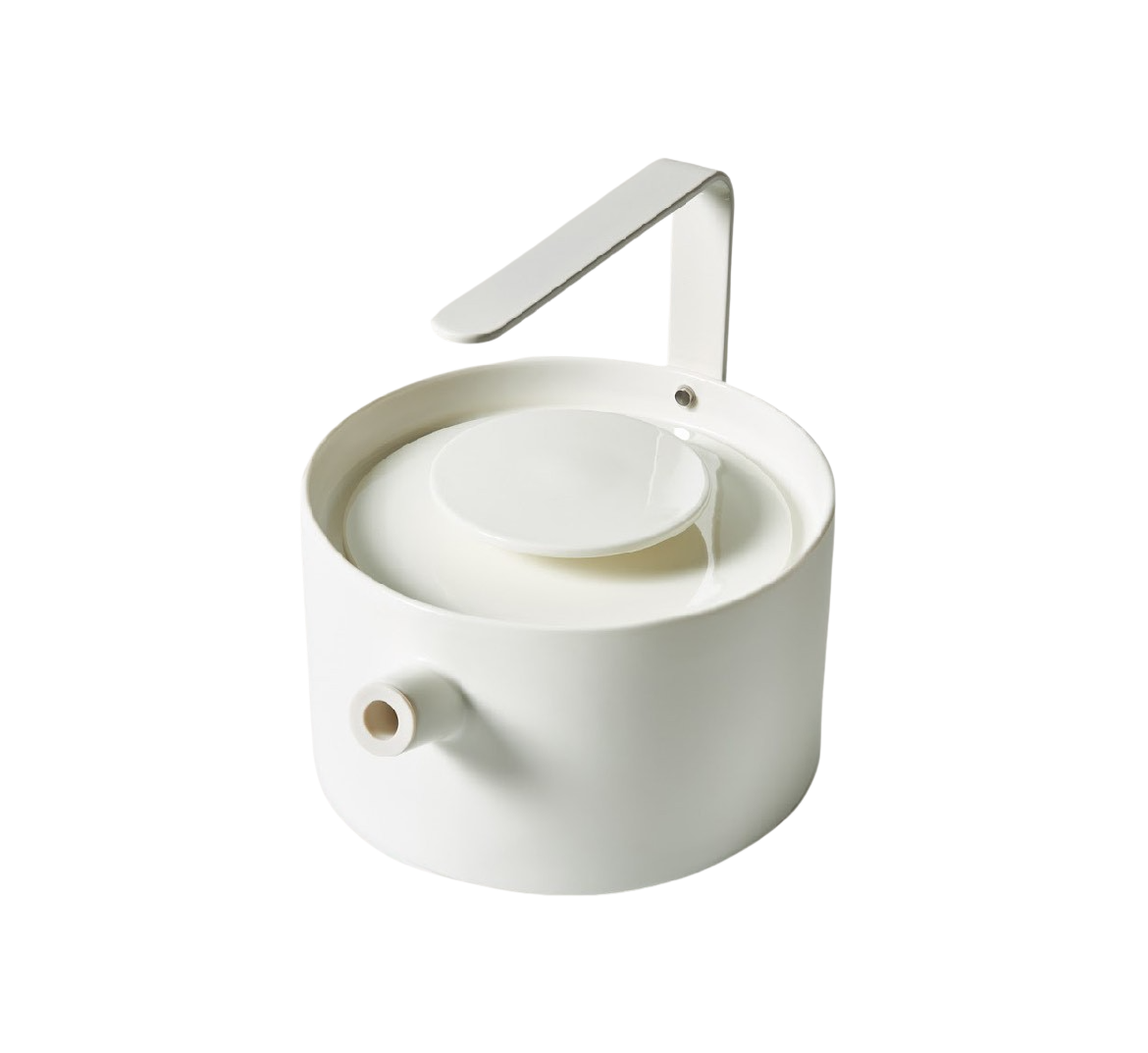 Firebelly New York Teekanne Steingut weiß & Siebeinsatz 1,2L - BITANGELHOMES