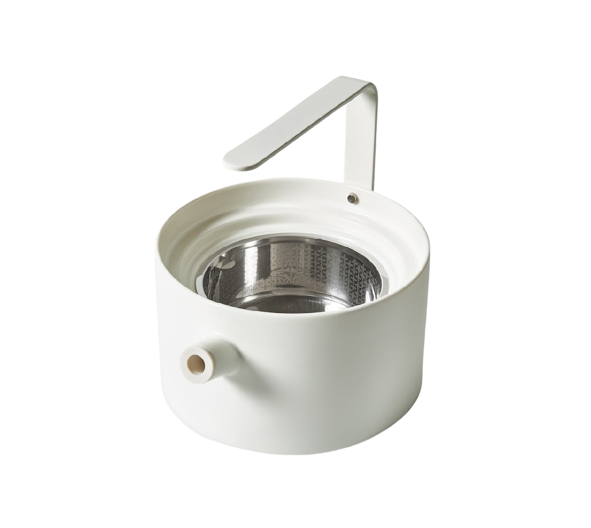 Firebelly New York Teekanne Steingut weiß & Siebeinsatz 1,2L - BITANGELHOMES