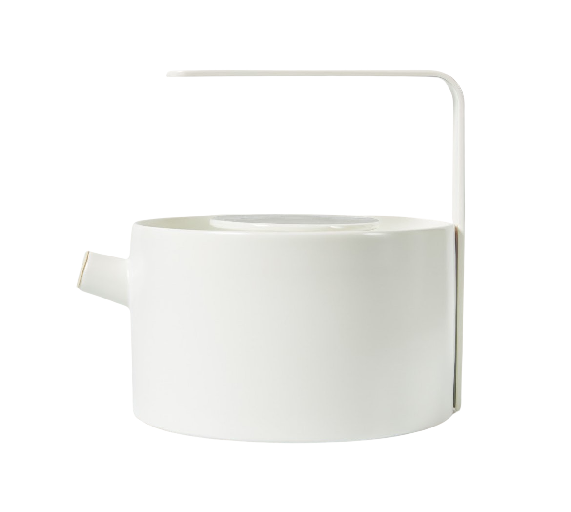 Firebelly New York Teekanne Steingut weiß & Siebeinsatz 1,2L - BITANGELHOMES