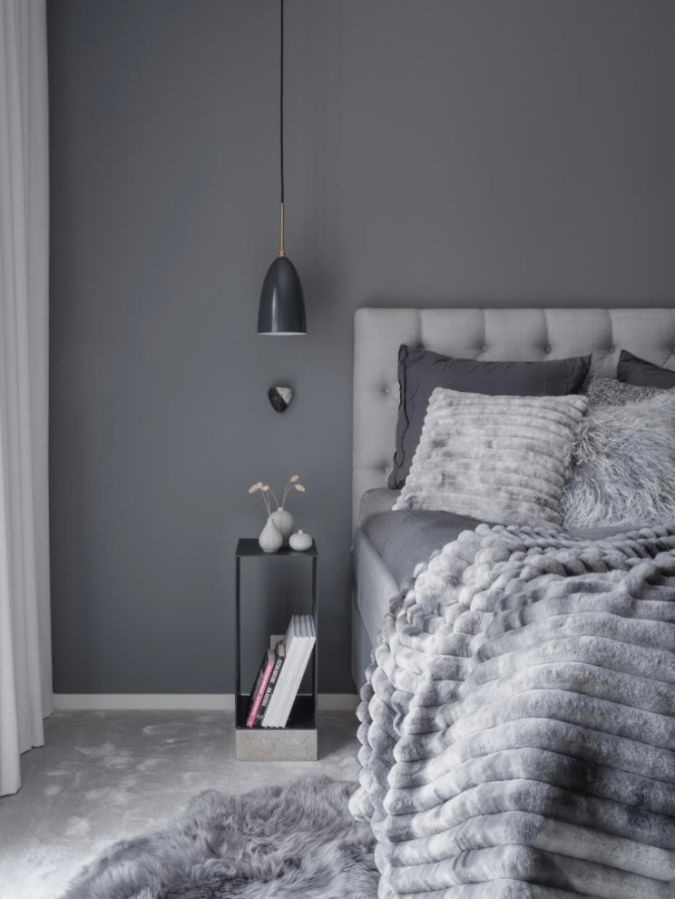 Skinnwille Seidenweiche Webpelz-Decke Wave silbergrau - BITANGELHOMES