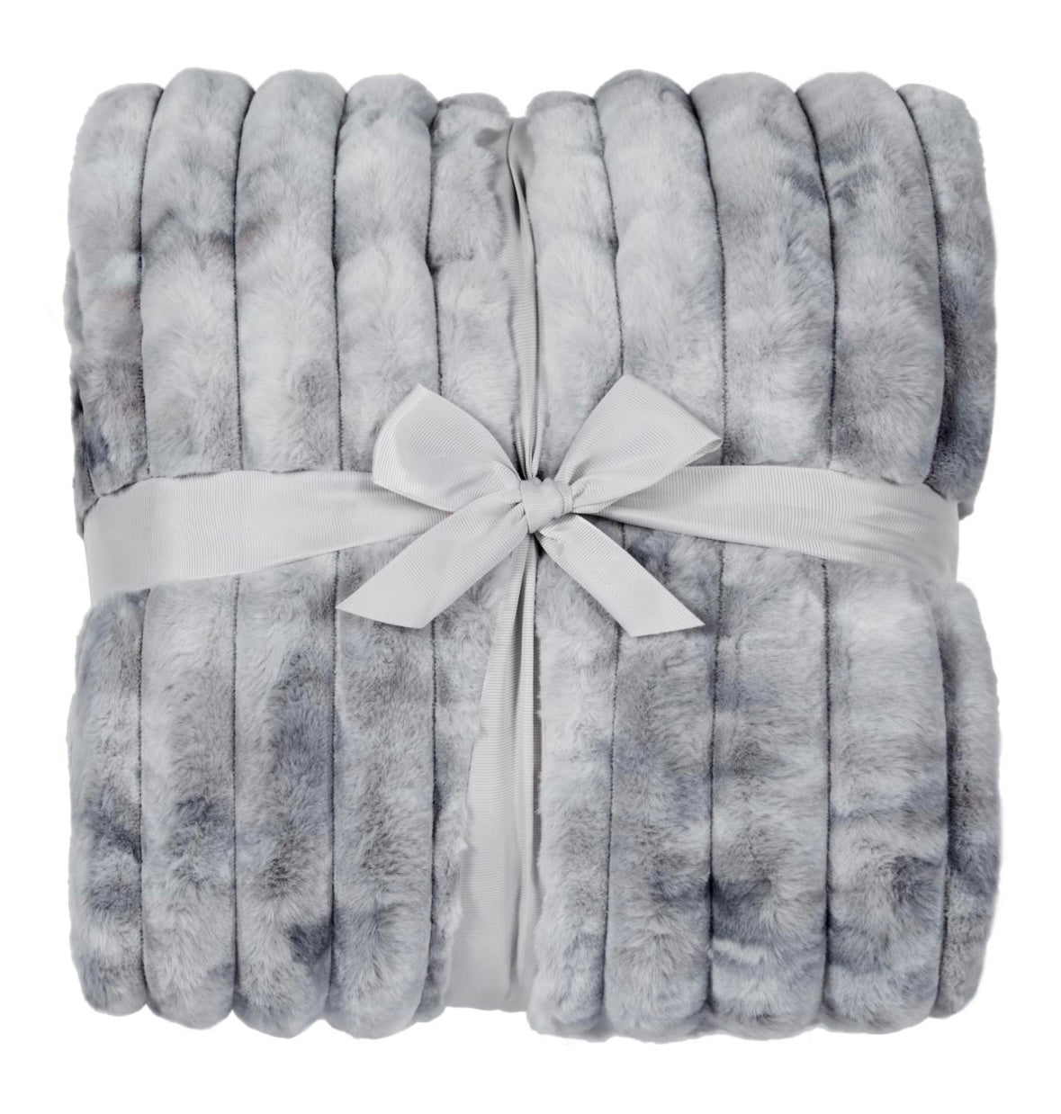 Skinnwille Seidenweiche Webpelz-Decke Wave silbergrau - BITANGELHOMES