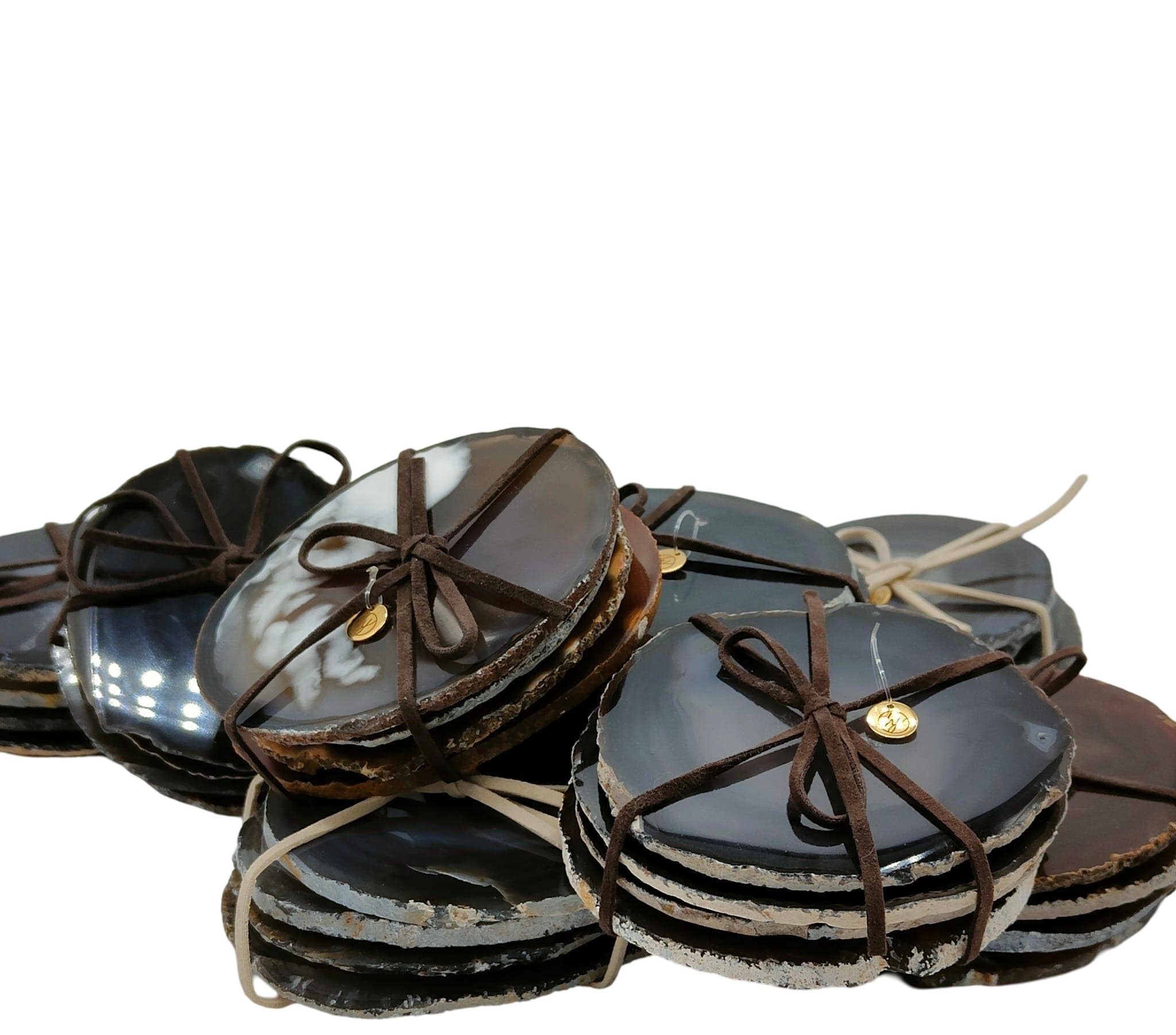 Home Jewels Untersetzer aus Achat je 4 Stück im Set braun - BITANGELHOMES