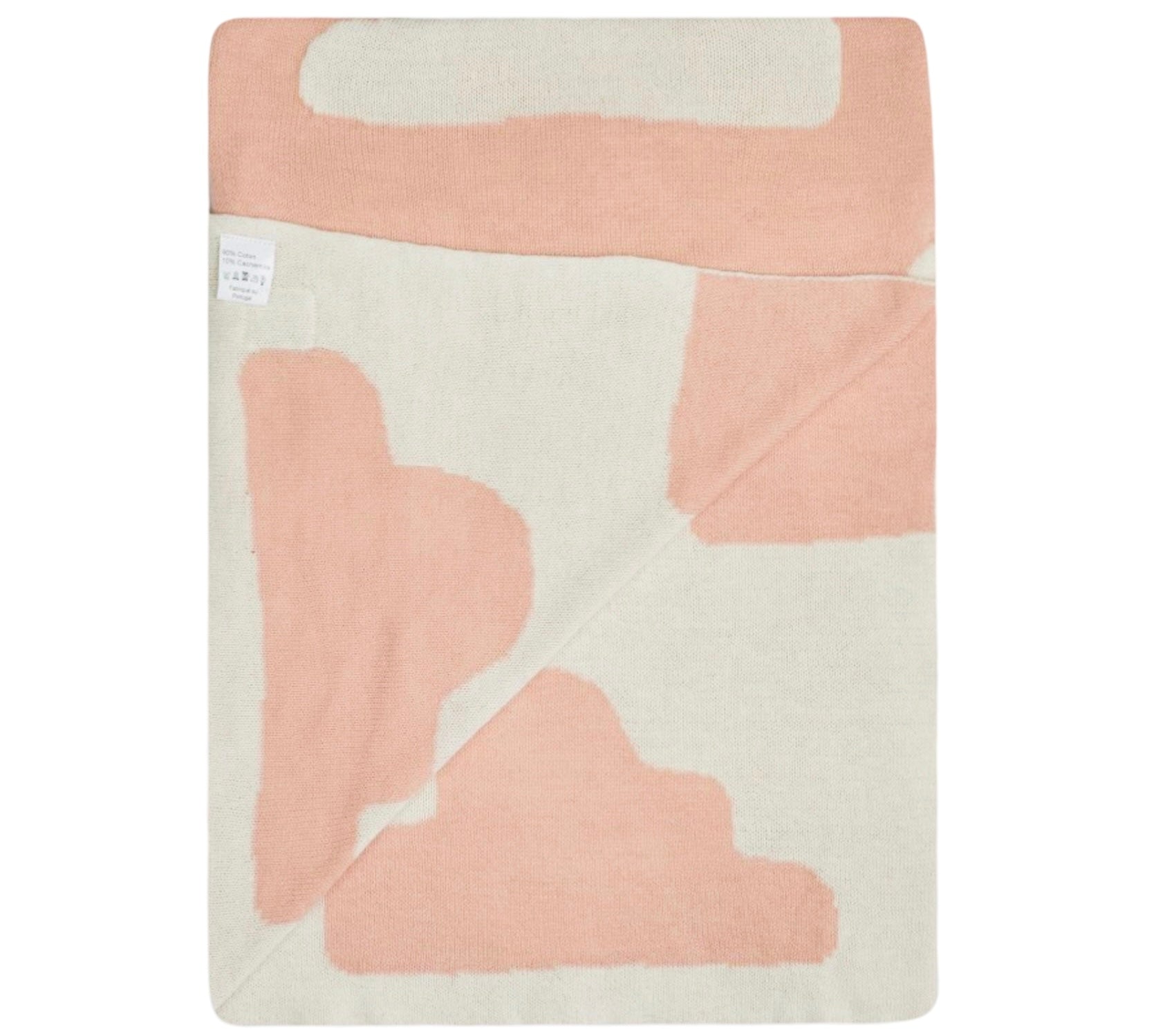 Nuvola Babydecke Kaschmir/Baumwolle rosa/weiss - BITANGELHOMES