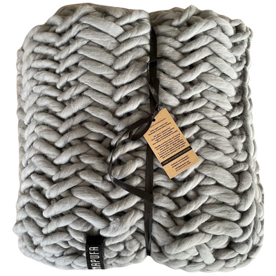 Panapufa Exklusive Baumwolle-Wolldecke grau 130x180cm