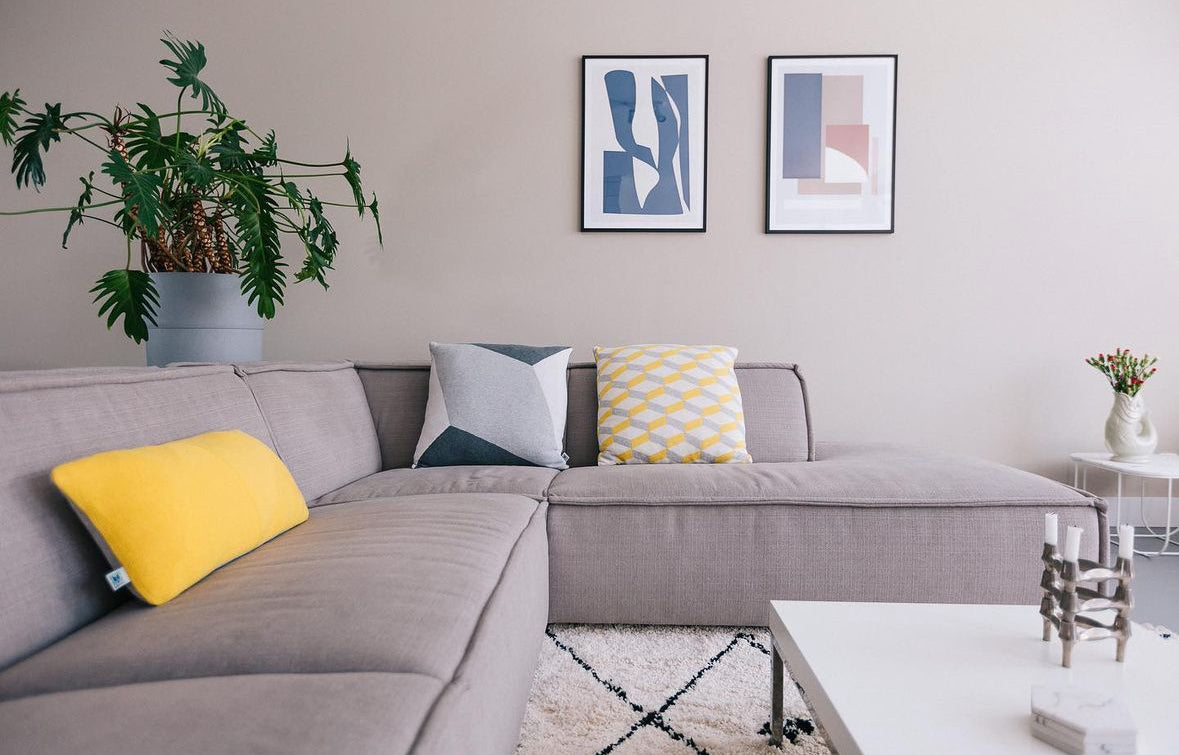 Agatha Porto Mykonos Wendekissen gelb/grau ca. 30x50cm - BITANGELHOMES