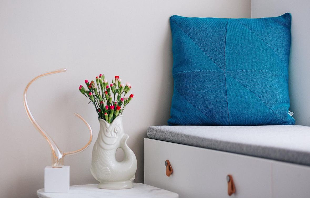 Agatha Porto Mykonos Wendekissen petrol/blau - BITANGELHOMES