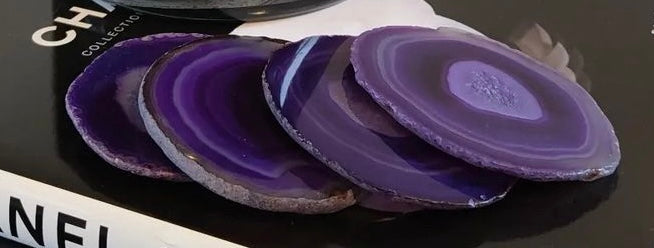 Home Jewels Untersetzer aus Achat je 4 Stück im Set lila - BITANGELHOMES