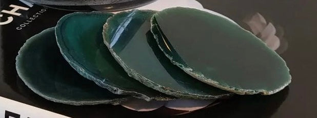 Home Jewels Untersetzer aus Achat je 4 Stück im Set grün - BITANGELHOMES