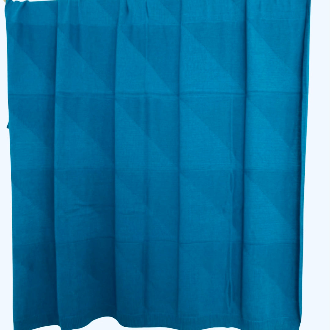 Agatha Porto Mykonos Baumwolldecke petrol - BITANGELHOMES