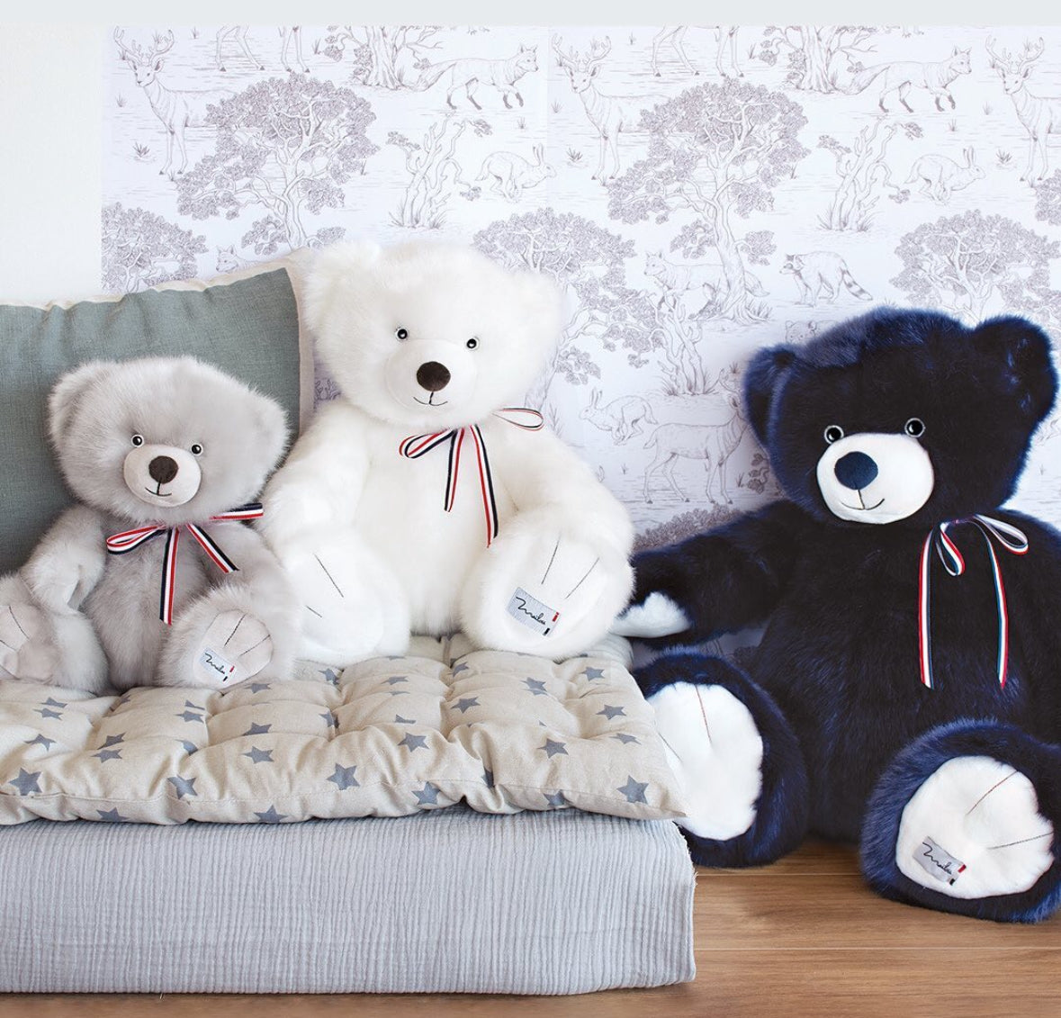 Maïlou Tradition handgemachter Plüschbär weiss - BITANGELHOMES