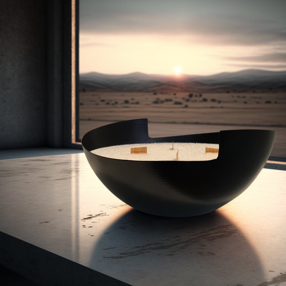 UMAII Kerze in Metallschale für In-und Outdoor, 100 % Olivenstearin - BITANGELHOMES