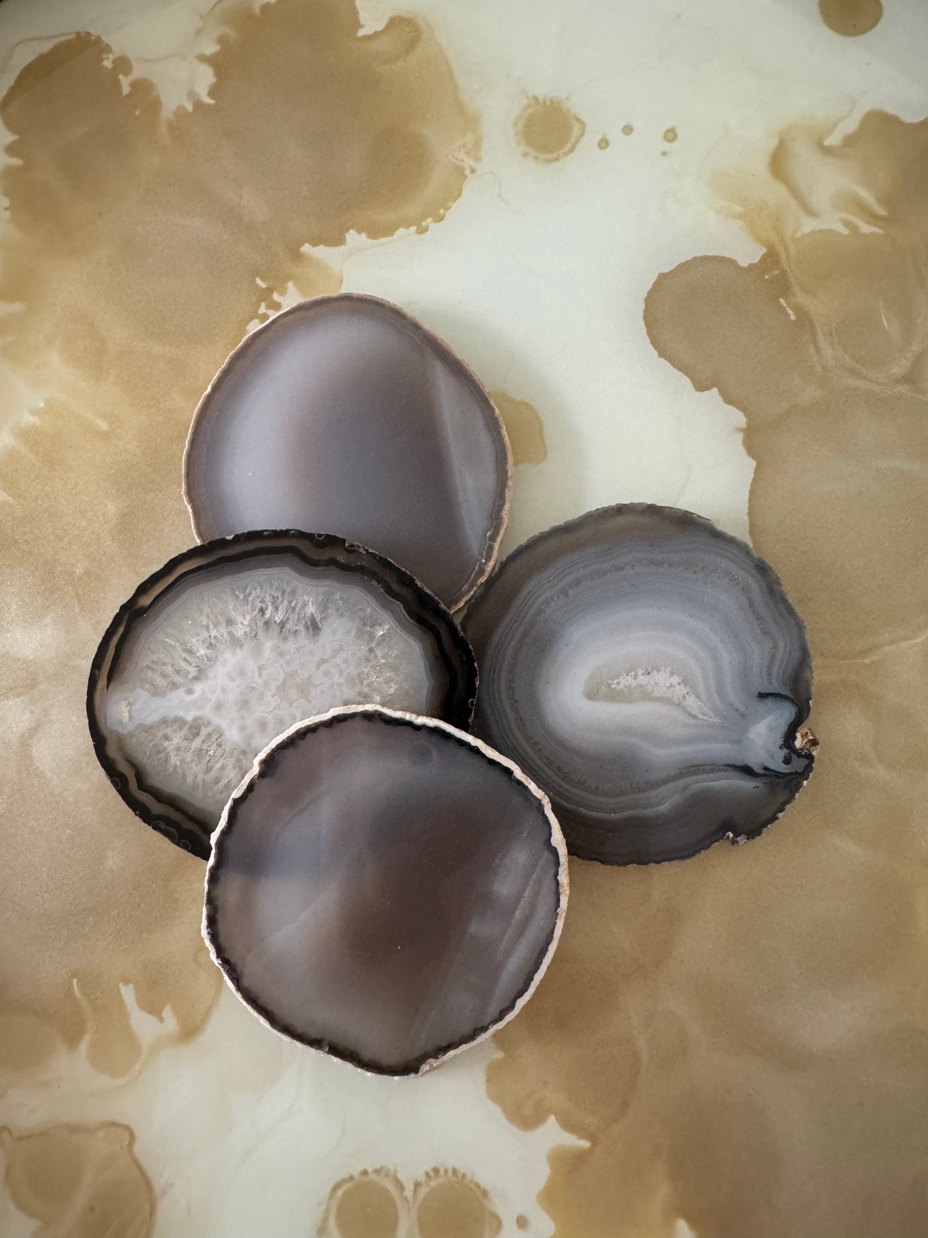 Home Jewels Untersetzer aus Achat je 4 Stück im Set braun - BITANGELHOMES