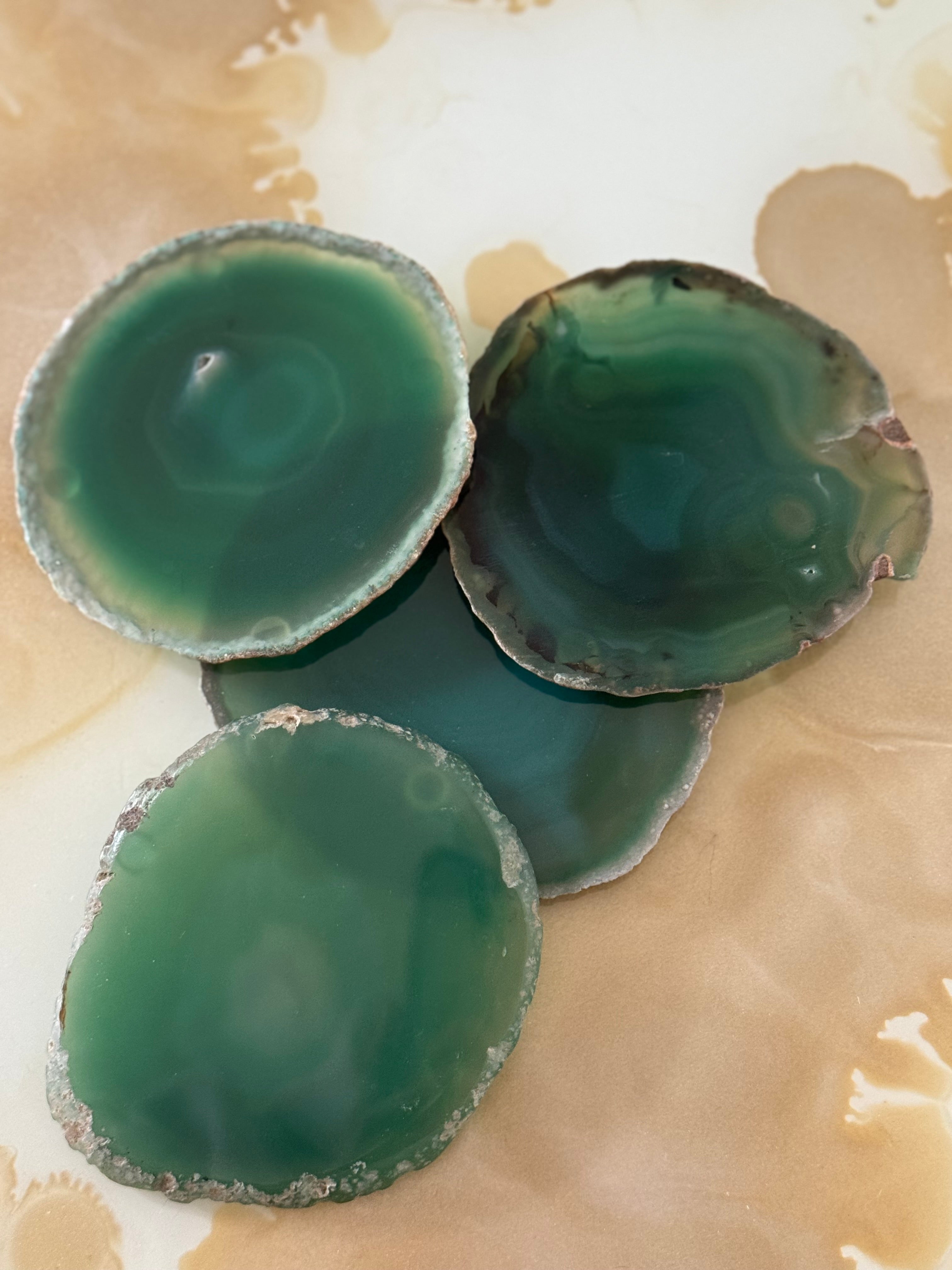 Home Jewels Untersetzer aus Achat je 4 Stück im Set grün - BITANGELHOMES