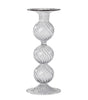 Moonlight Copenhagen Kerzenhalter Wirbel clear/grey mundgeblasen
