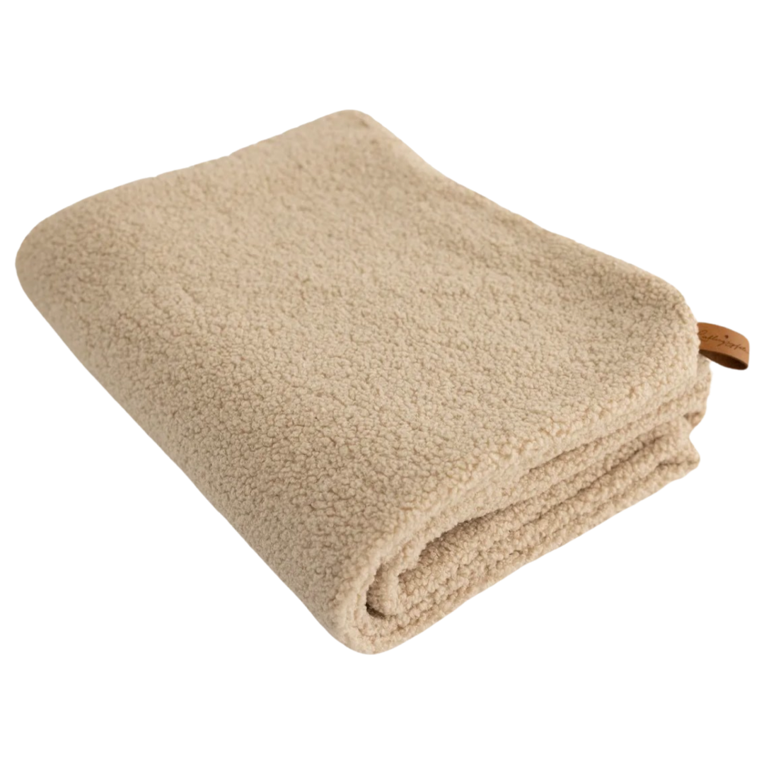 Lieblingspfote Oversize Hundedecke aus Teddy Beige 80cm x 100cm