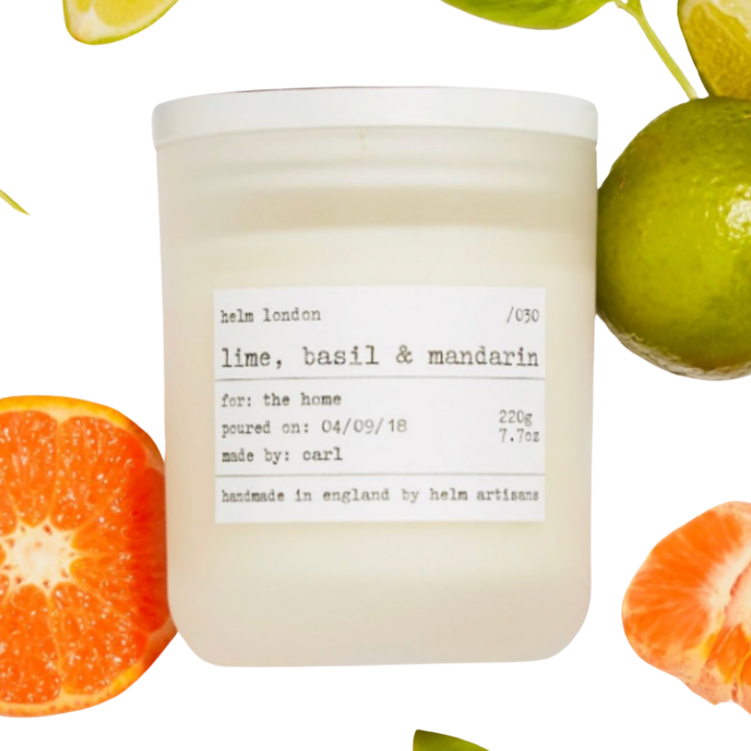 Helm London Luxuriöse Duftkerze Limette, Basilikum und Mandarine - BITANGELHOMES