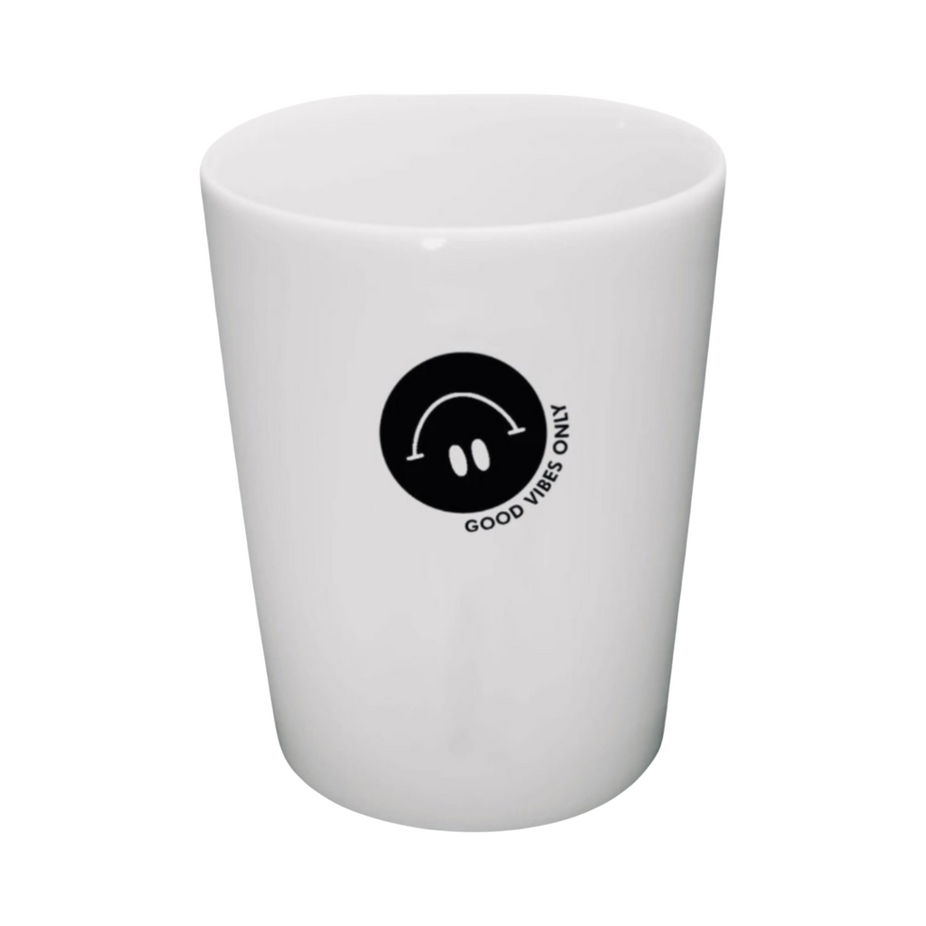 Goldscherben Porzellan Cup GOOD VIBES ONLY, JUST SMILE