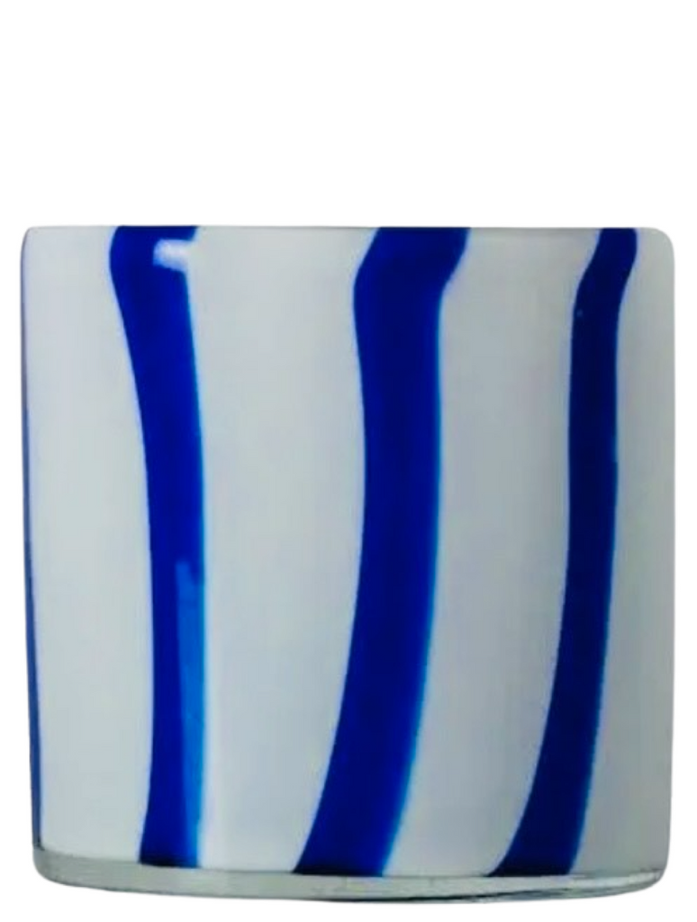 BYON Design Windlicht Calore Curve blau/weiß