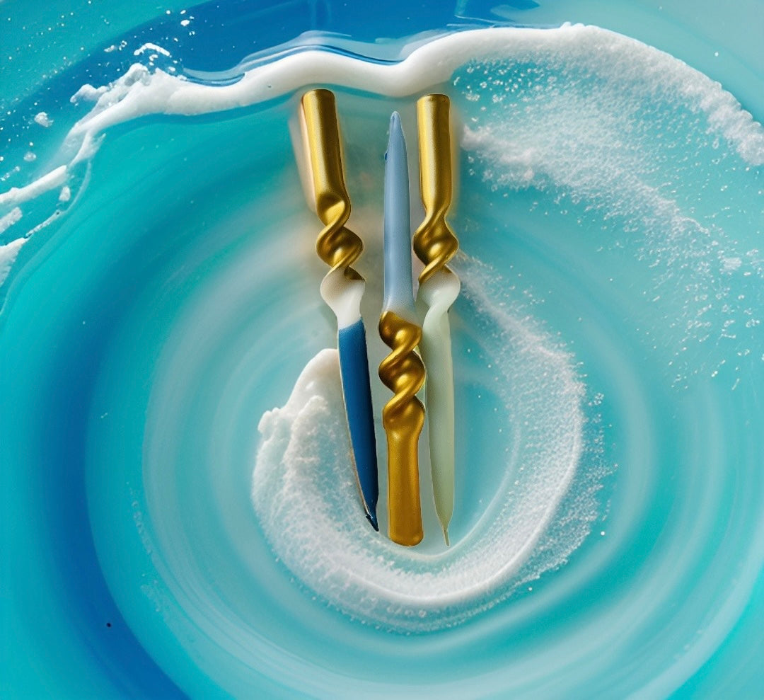 Pink Stories 3er Set Dip Dye Stabkerzen Swirl Elegant Dinner - BITANGELHOMES