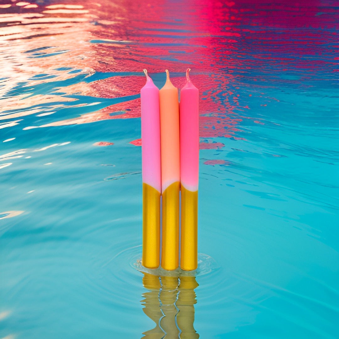 Pink Stories 3er Set Dip Dye Kerzen Cosy - BITANGELHOMES