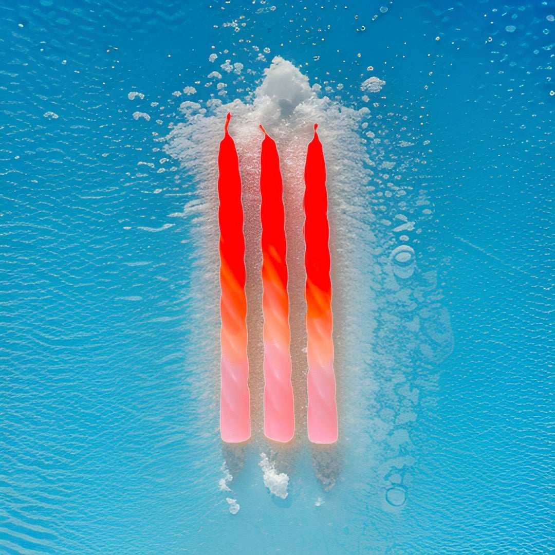 Pink Stories 3er Set Dip Dye Shades of Peach Stabkerzen gedreht - BITANGELHOMES