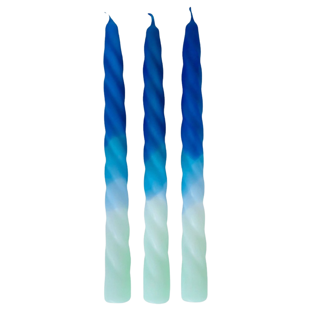 Pink Stories 3er Set Dip Dye Stabkerzen Shades of Blueberry gedreht