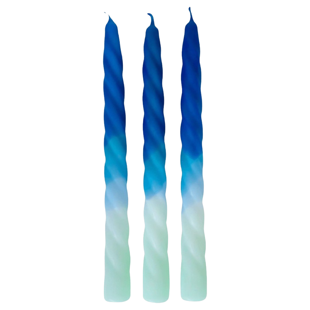 Pink Stories 3er Set Dip Dye Stabkerzen Shades of Blueberry gedreht - BITANGELHOMES