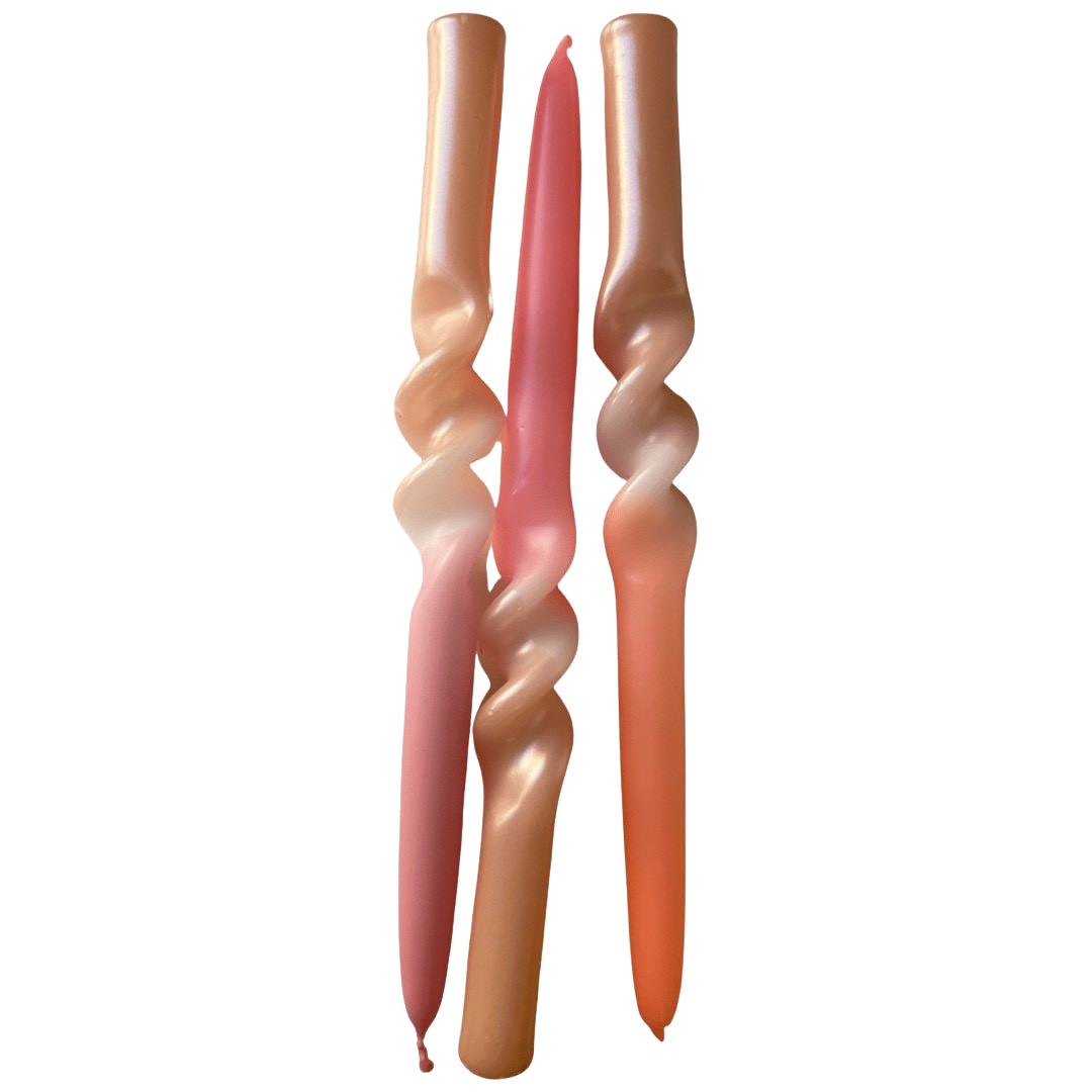 Pink Stories 3er Set Dip Dye Stabkerzen Swirl Happy Place - BITANGELHOMES