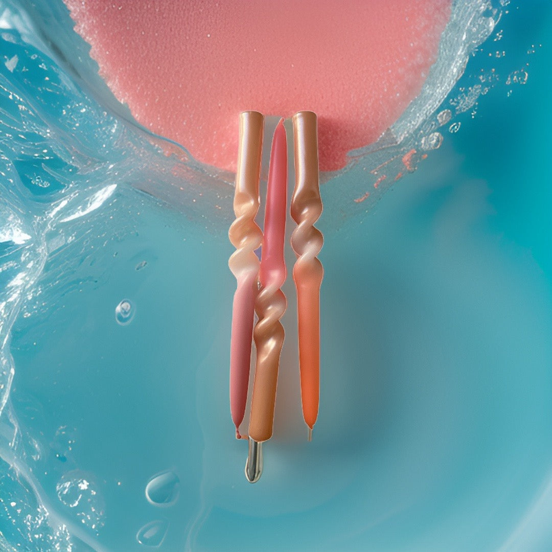 Pink Stories 3er Set Dip Dye Stabkerzen Swirl Happy Place - BITANGELHOMES