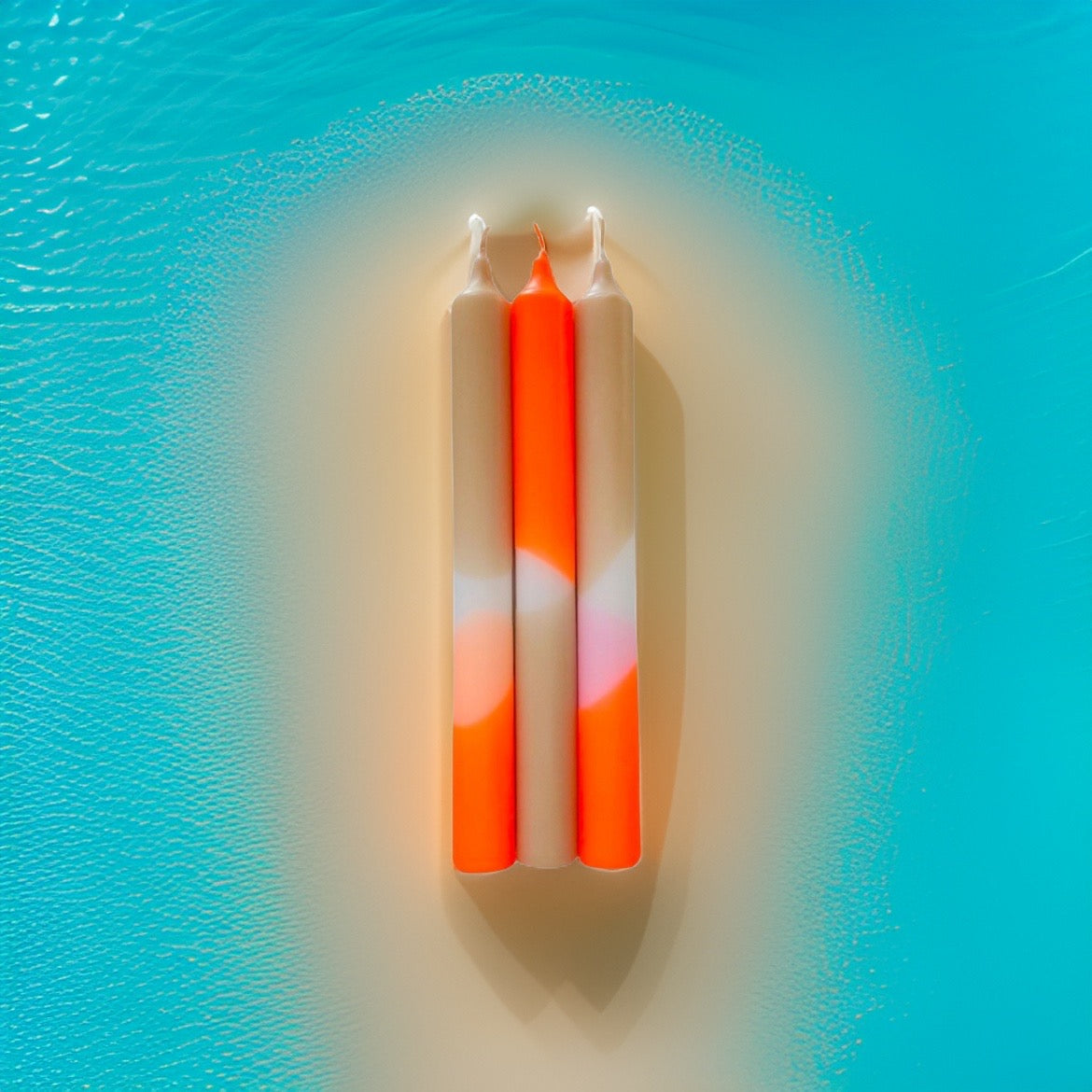 Pink Stories 3er Set Dip Dye-Kerzen in Papaya Sand - BITANGELHOMES