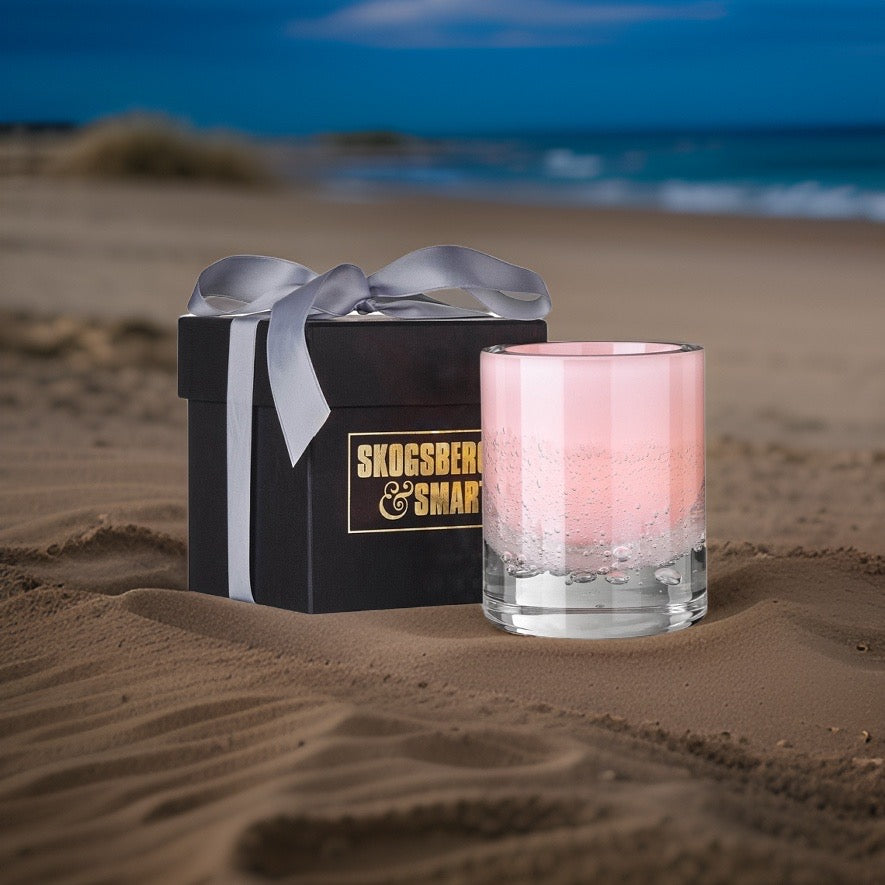 Skogsberg & Smart mundgeblasenes Windlicht Hurricane Soda wahlweise Aqua oder Rosé - BITANGELHOMES