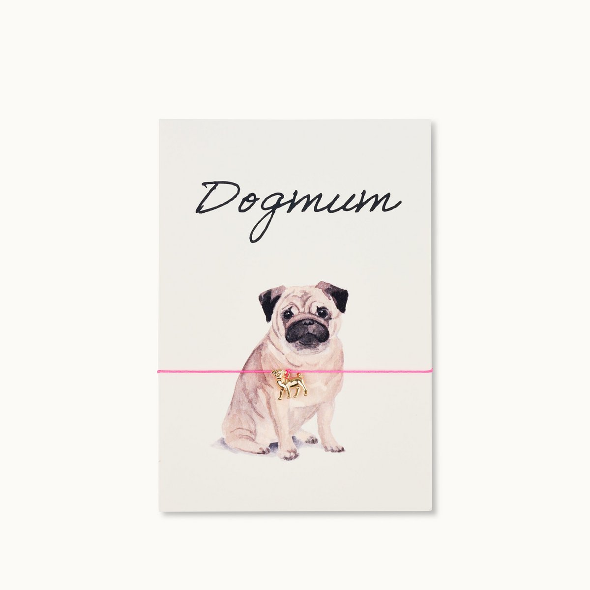 Armband-Karte: Dogmum - Mops - BITANGELHOMES