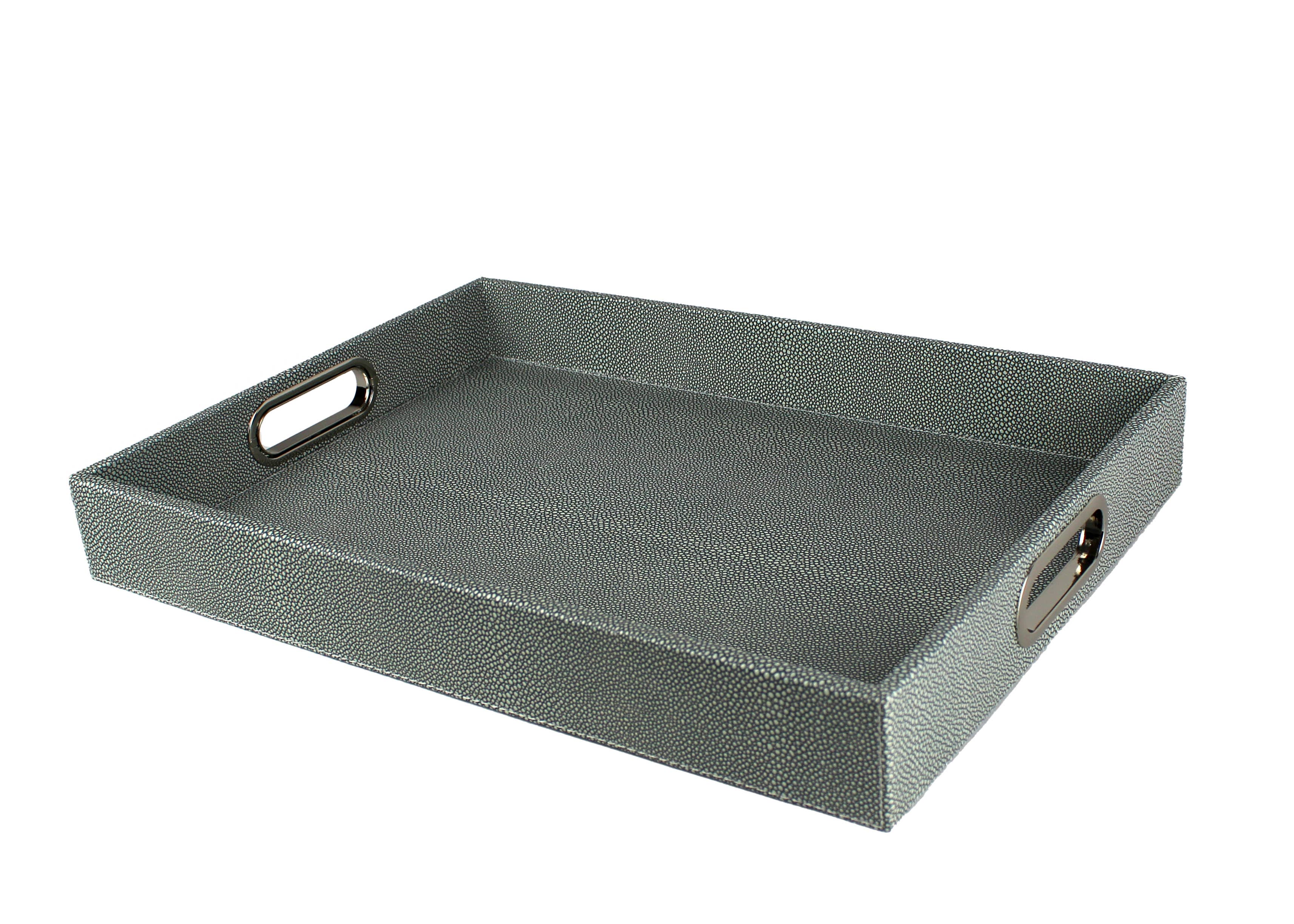 Signature Home Collection Tablett aus Kunstleder helles hellbau/grau - BITANGELHOMES