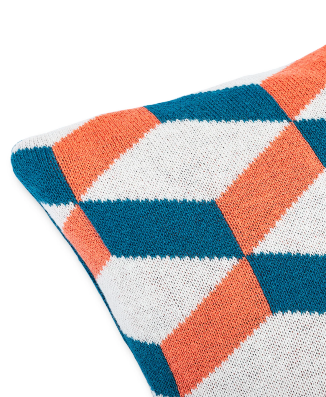 Agatha Porto Ibiza Wendekissen koralle/weiss/petrol mit graphischem Muster