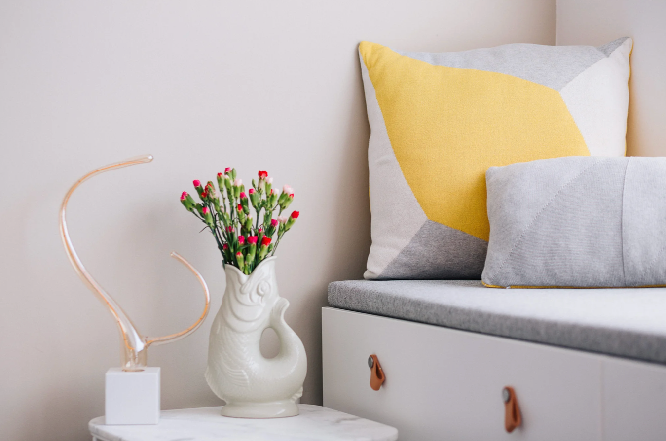 Agatha Porto Mykonos Wendekissen gelb/grau ca. 30x50cm - BITANGELHOMES