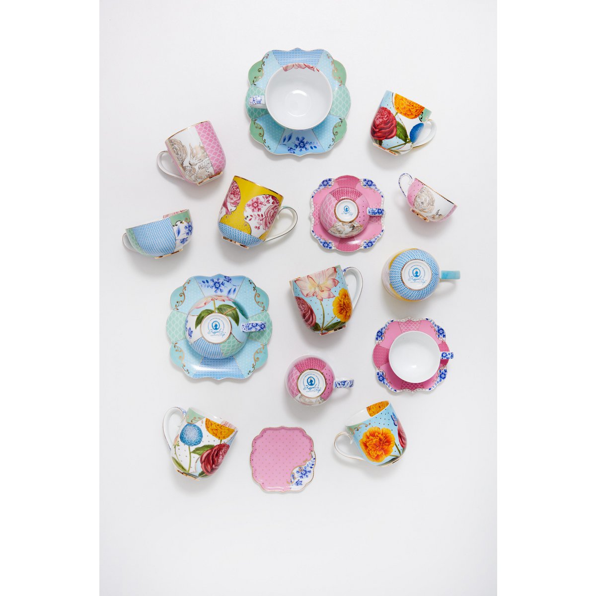 Set/2 Tassen Large Royal Flowers - BITANGELHOMES