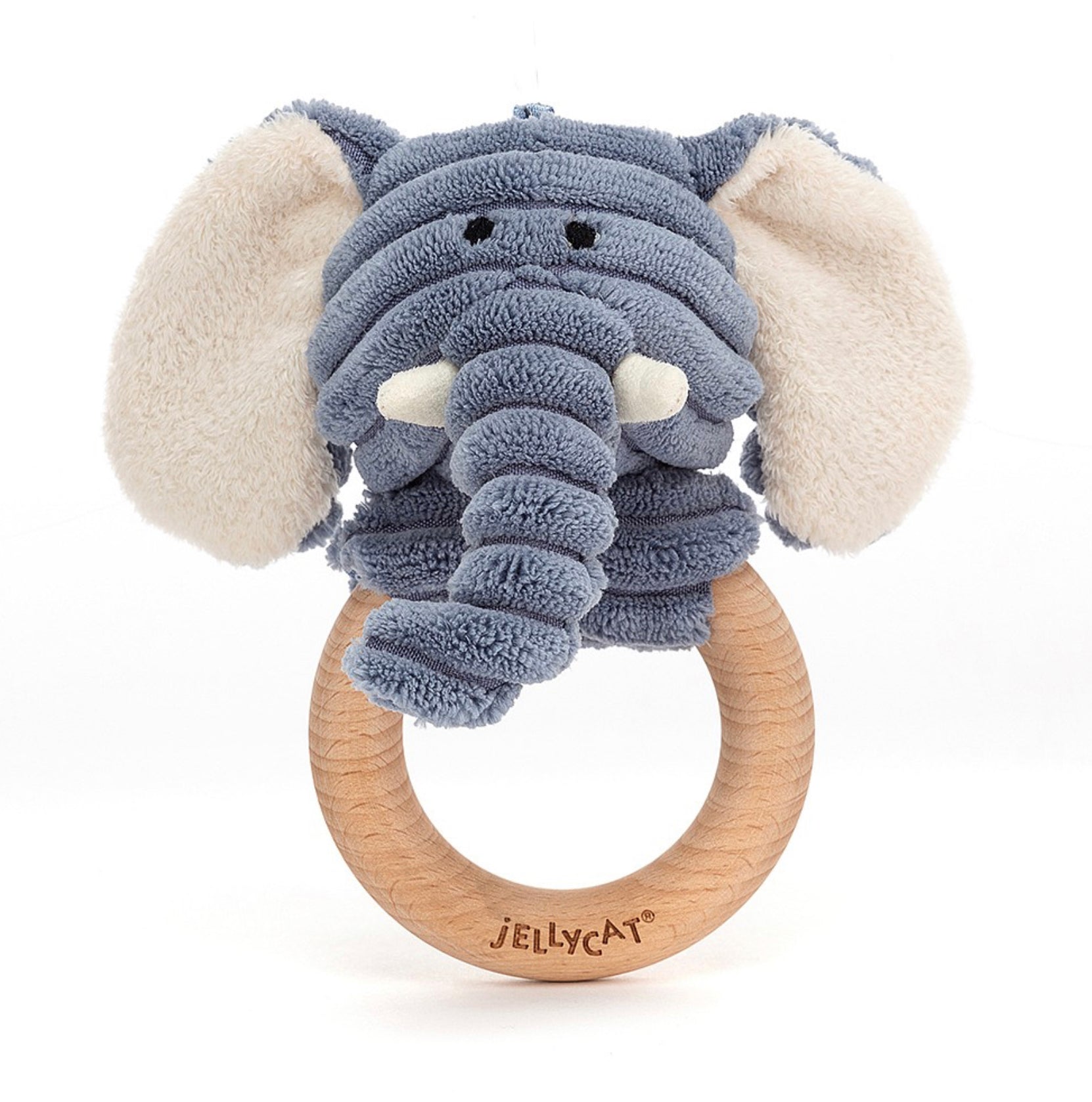 Jellycat London Shooshu & Fuddlewuddle & Cordy Holz-Greifring wahlweise Affe, Elefant und Elefant ca. 14x11cm - Bitangel RENOVATE & FURNISH HOMES GmbH